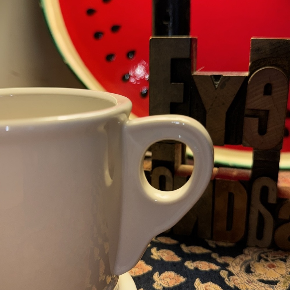 🆕☕️NO BRAND Cream Ceramic/Black Monogram “J” 12 Ounce Coffee Mug